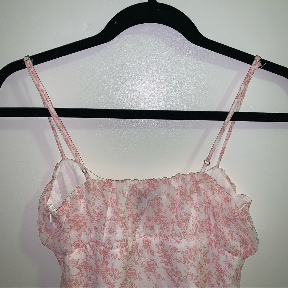 Pincess Polly Ivy Hollow Mini Dress White/Pink - US 2 / Pink - Picture 5 of 9